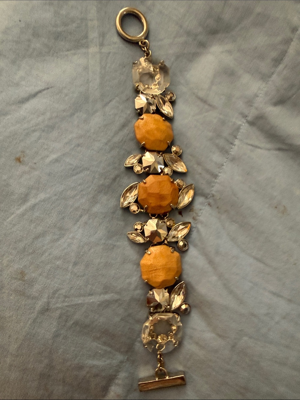 Givenchy Gold-Tone Bracelet with Yellow and Clear Stones
